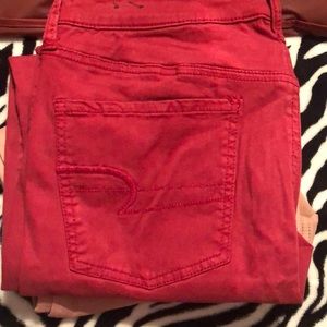 American eagle red jeggings
